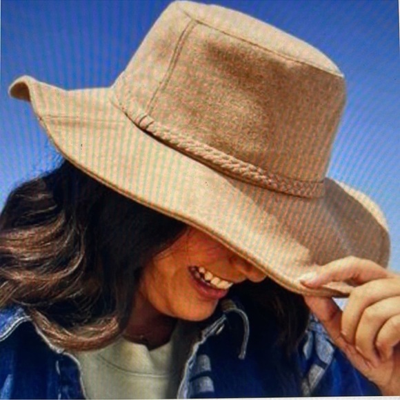 ASN Women's The Harper Floppy Hat Oatmeal Braided Trim New - Picture 7 of 10